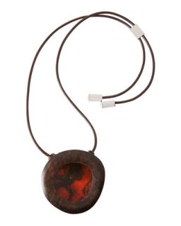 Mixed Media Pendant Necklace, Brown
