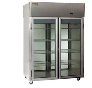 Delfield Scientific 56 Pass Thru Refrigerator   (2) Glass Full Door, Aluminum/Stainless