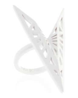 Fractured Heart Ring, White, Size 6
