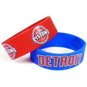 Detroit Pistons AMINCO INC. Wide Bracelet 2pk Aminco