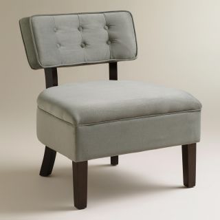 Charcoal Velvet Logan Chair   World Market