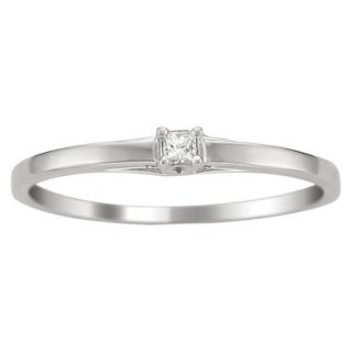 0.06 CT.T.W. Princess Cut Diamond Anniversary Ring in 10K White Gold (Size 7)