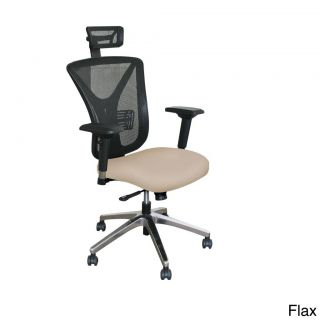 Executive Adjustable height Mesh Chair With Aluminum Base And Headrest (Aluminum baseWeight capacity Maximum weight tolerance for pneumatic lift is rated at 250 poundsDimensions 38.75 to 42.5 inches high x 19.75 to 27.75 inches wide x 27 inches deepSeat