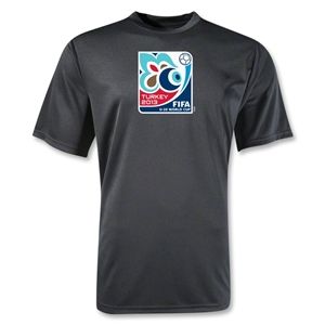 FIFA U 20 World Cup Turkey 2013 Poly Wicking Emblem T Shirt (Black)