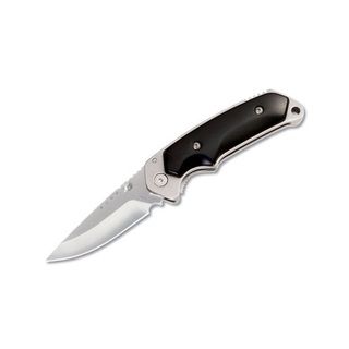 Buck Alpha Hunter Folding Knife (BlackBlade materials 420 HC Stainless SteelHandle materials Steel, RubberBlade length 3.5 inchesHandle length 5 inchesWeight .50Dimensions 8.5 inches long x 2.5 inches wide x 1.5 inches highBefore purchasing this pro
