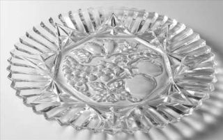 Federal Glass  Pioneer Clear 11 Sandwich Plate   Clear & Frosted,  Pressed Frui
