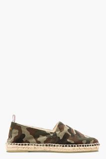 Castaer Khaki Canvas Camo Pablo Slip_on Shoes