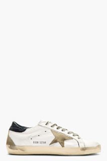 Golden Goose White Distressed Super Star Sneakers