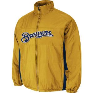 Milwaukee Brewers Majestic MLB Youth Double Climate On Field Jacket