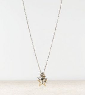 Mixed Metal AEO Star Burst Necklace, Womens One Size