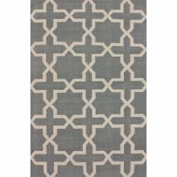 Nuloom Handmade Flatweave Marrakesh Trellis Grey Wool Rug (5 X 8) (Ivory Style ContemporaryPattern AbstractTip We recommend the use of a non skid pad to keep the rug in place on smooth surfaces.All rug sizes are approximate. Due to the difference of mo
