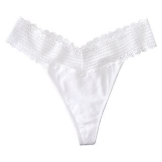 Gilligan & OMalley Womens Cotton Span Thong   True White XL