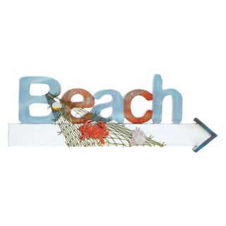 Benzara Inc Wooden Beach Wall Sign   20W x 7H in. Brown   78710