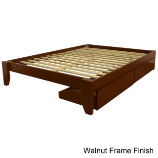 Scandinavia King size Solid Wood Storage Drawer Platform Bed