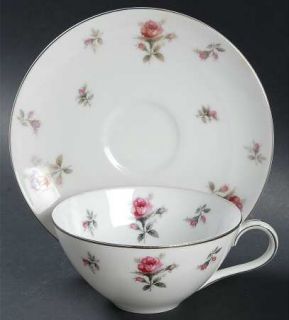 Meito Rosechintz Flat Cup & Saucer Set, Fine China Dinnerware   Large & Small Ro