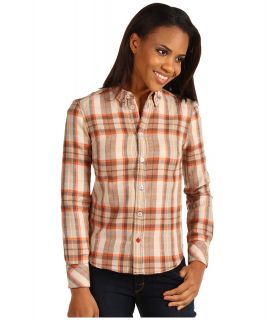 Delivering Happiness Perfectly Happy Shirt Womens Long Sleeve Button Up (Khaki)