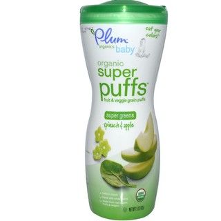 Plum Organics 1.5 ounce Super Puffs Greens Spinach   Apple