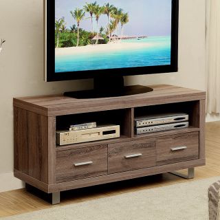 Dark Taupe Reclaimed look 48 inch Tv Console With 3 Drawers