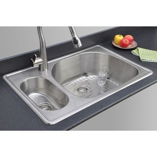 Wells Sinkware 18 Gauge 80/20 Double Bowl Topmount Stainless Steel Kitchen Sink