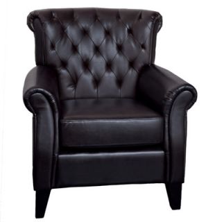 Home Loft Concept Prague Tufted Linen Club Chair NFN1519 Color Brown Bonded 
