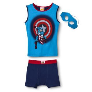 Captain America Boys Tank/Underwear Set w/ Mask   Blue XS