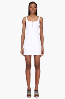 T By Alexander Wang White Structured Panelled Dress