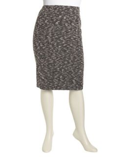 Aspen Tweed Slim Skirt, Black/Multi, Womens