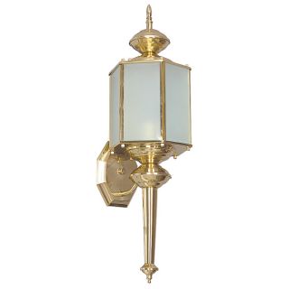 Single light Polished Brass Wall Lantern With Optional Tail