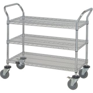 Quantum Wire Shelving Mobile Utility Cart   3 Shelves, 18in.W x 48in.L x 38in.H,