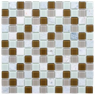 Somertile 11.5x11.5 inch Chroma Square Manzanilla Glass And Stone Mosaic Tiles (set Of 10)
