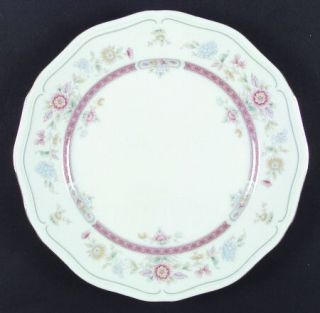 Mikasa Coventry Dinner Plate, Fine China Dinnerware   Green Line, Floral Rim, Co