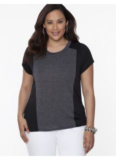 Lane Bryant Plus Size Colorblock delicate ribbed tee     Womens Size 26/28,
