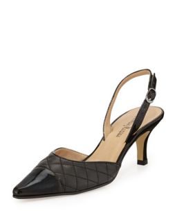 Lali Quilted Cap Toe Slingback, Black
