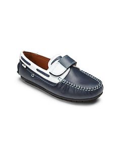 Venettini Toddlers & Boys Leather Boating Loafers   Navy