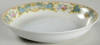 Noritake Avalon Coupe Soup Bowl, Fine China Dinnerware   No #,Floral,Blue Panels