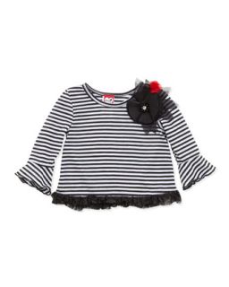 Striped Jersey Top with Ruffle Trim, 12 24 Months