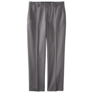 Mens Tailored Fit Checkered Microfiber Pants   Gray 32X30