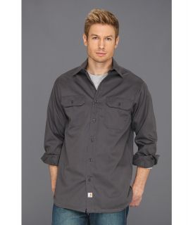 Carhartt Twill L/S Work Shirt   Tall Mens Clothing (Gray)