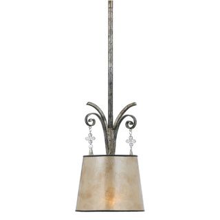 Quoizel Kendra 1 light Mini pendant (Steel Finish Mottled silverNumber of lights One (1)Requires one (1) 100 watt A19 medium base bulb (not included)Dimensions 48 inches high x 20 inches deepShade dimensions 5.5 inches long x 7 inches wide x 5.5 inche