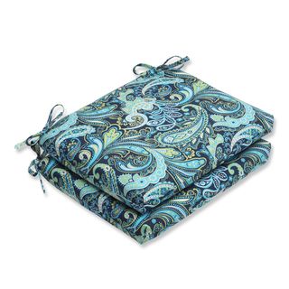 Pillow Perfect Pretty Paisley Navy Squared Corners Seat Outdoor Cushions (set Of 2) (Blue/greenClosure Sewn seam closureUV protection Yes Weather resistant Yes Care instructions Spot clean or hand wash fabric with mild detergentDimensions 16 inches w