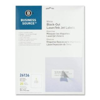 Business Source Block out Full Sheet Laser/Inkjet Label