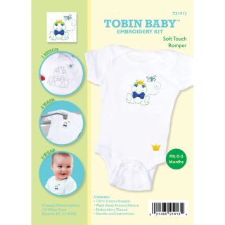 Tobin Baby Frog Soft Touch Romper Embroidery Kit fits 0 3 Months