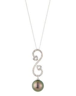 Tahitian Pearl Diamond Bale Pendant Necklace