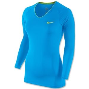 Nike Womens Pro Long Sleeve T Shirt (Blue)