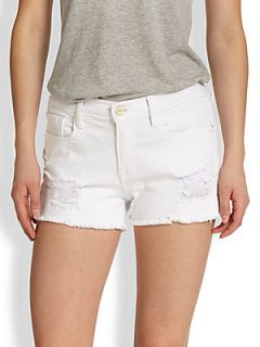 FRAME Le Cut Off Denim Shorts   Blanc