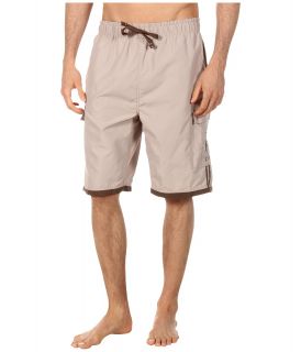 U.S. Polo Assn 11 Double Side Stripe Cargo Mens Swimwear (Taupe)