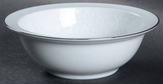 Noritake Candice Rim Cereal Bowl, Fine China Dinnerware   White Embossed Rim,Whi