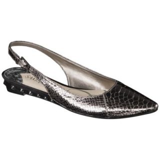 Womens Sam & Libby Ilana Pointed Toe Sliver Wedge Flat   Pewter 6.5