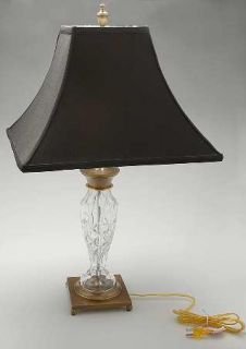 Waterford Evanwood Lamp Electric W/Shade 27   Clear,Cut Criss Cross, Vertical