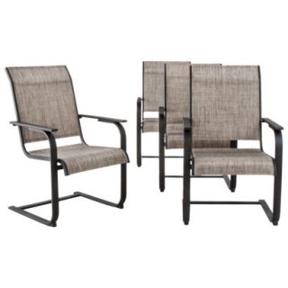 Threshold 4 Piece Sling Swivel Chair Patio Furniture Set, Linden Collection